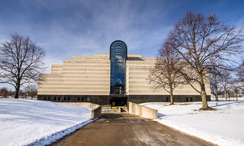 Lansing, Michigan, USA - January 20, 2018: Exterior of the Michigan History Center, state library and archives in the downtown district of Lansing Michigan.