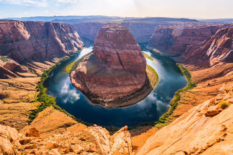 beautiful horseshoe bend on sunny day,Page,Arizona,usa.
