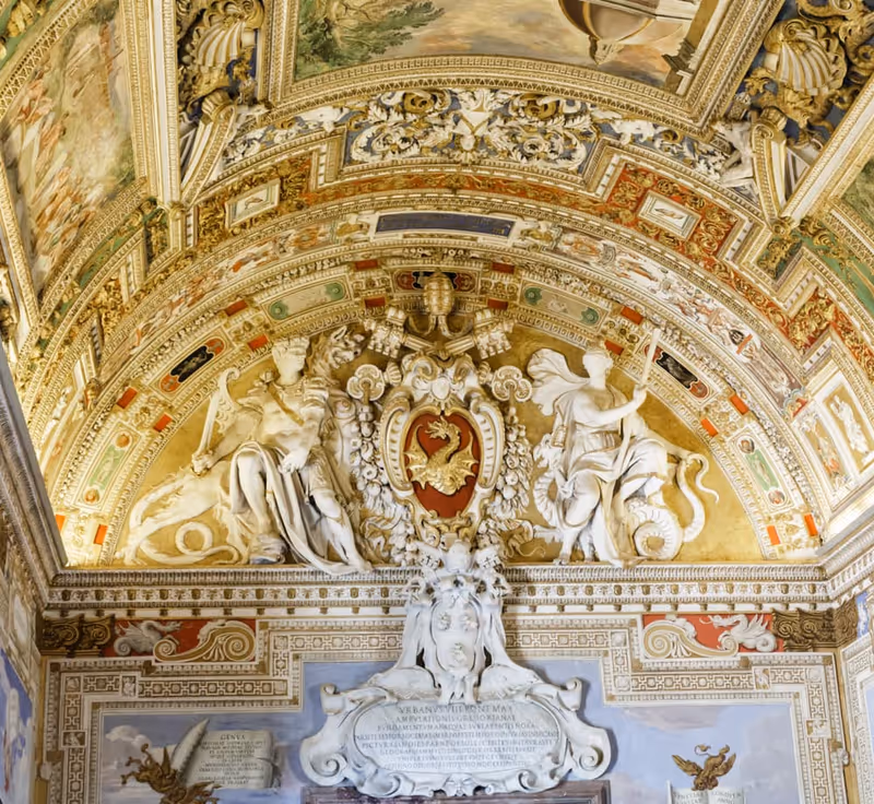 Crest and Frescos in Vatican Museum