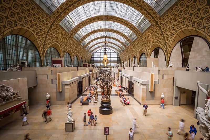 PARIS, FRANCE: CIRCA JULY 2015 - Main hall of the world famous Musée d'Orsay (Orsay Museum)