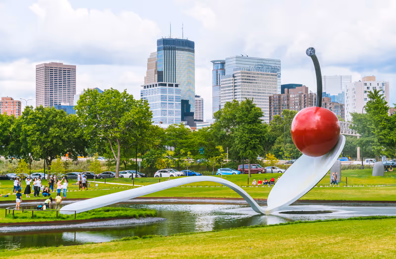 Minneapolis ,Minesota,usa,08-05-17:The Spoonbridge and Cherry at the Minneapolis Sculpture Garden.