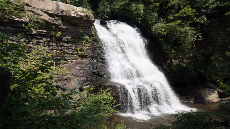 Swallow Falls State Park Canyon Trail Waterfall- Side angle