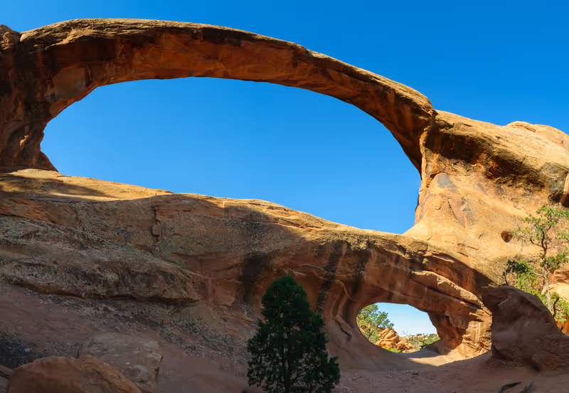 Double O Arch along the Devil's Garden trail in Arches National Park