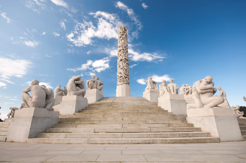 Oslo, Norway - July 30, 2011: Frogner Park Monolith Composition