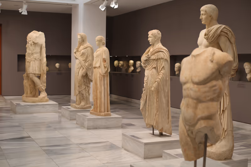 Sculptures from Classical Greek and Greco-Roman periods/Heraklion Archaeological Museum/Crete island, Greece/16.05.2019