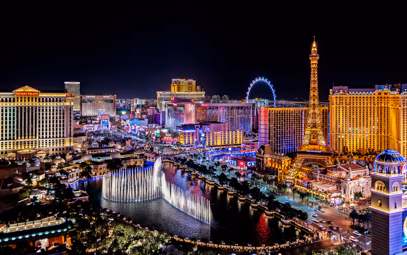 Las Vegas Nevada 2018 09 13 panoramic view of the Las Vegas Strip