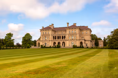 Newport, USA - August 20, 2019: The Breakers is a Vanderbilt mansion located on Ochre Point Avenue, Newport, Rhode Island