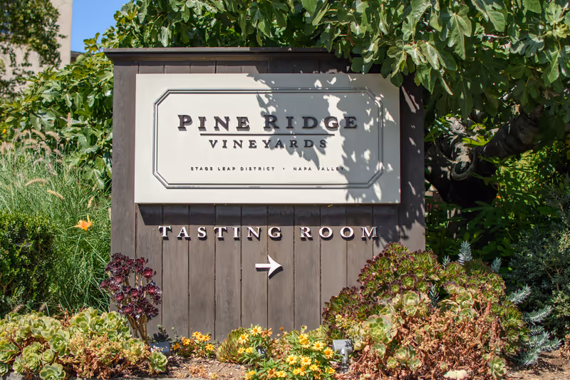 NAPA VALLEY, CALIFORNIA - AUGUST 17, 2019: Pine Ridge Vineyards, Stags Leap, Napa Valley, California.