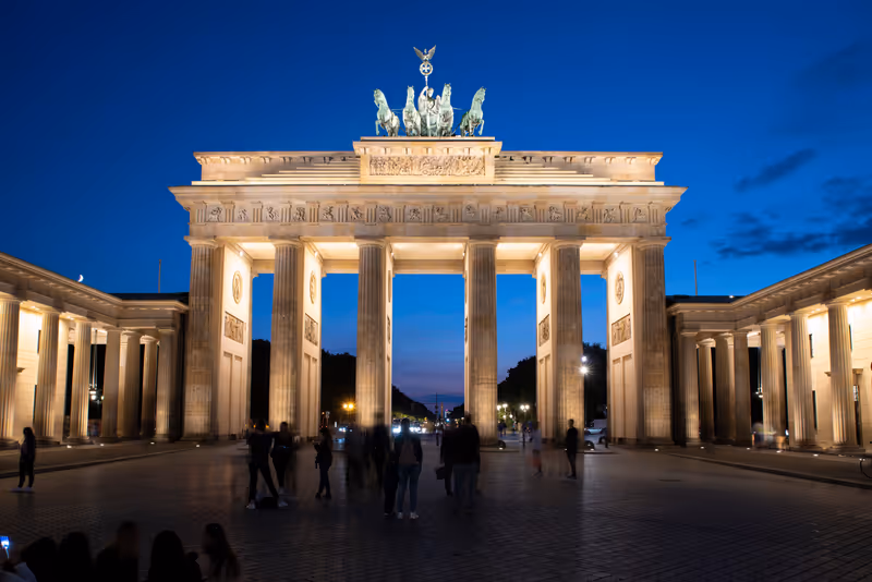 Berlin's Brandenburg Gate at blue hour