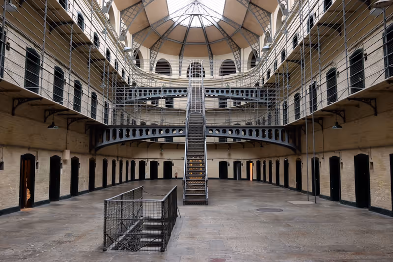 Hall in the Kilmainham Gaol prison, Dublin, Ireland, Europe.