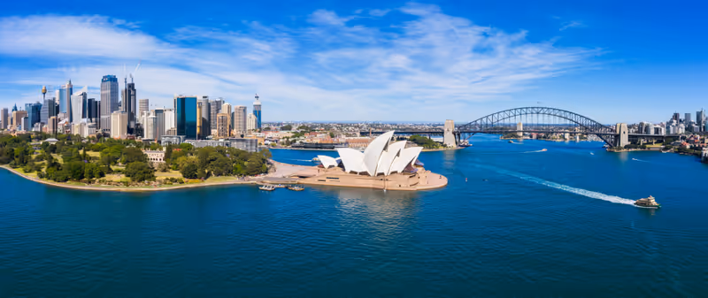 Aerial View of Sydney, Australia. Drone shot. Panorama