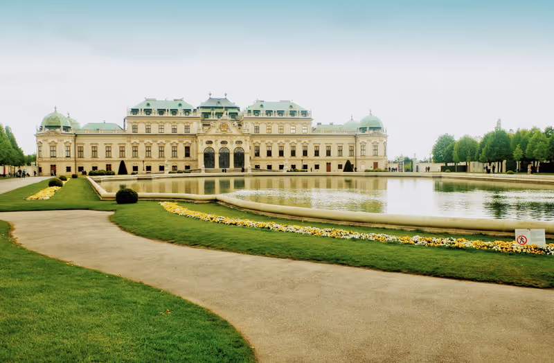 Vienna ,Austria - May 1st, 2016 : Upper Belvedere of historic Belvedere Palace building complex consisting of two Baroque palace (Schloss Belvedere) where is UNESCO World Heritage site as art museum