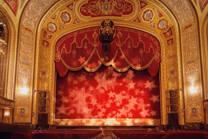 PROVIDENCE, RI - CIRCA NOVEMBER 2013 - Providence Performing Arts Center PPAC stage in Providence, Rhode Island. The theater is listed on the National Register of Historic Places.