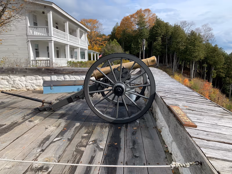 Working cannon at fort mackinac on mackinac island michigan