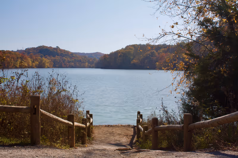 Walkway to the waters edge at Radnor Lake State Park