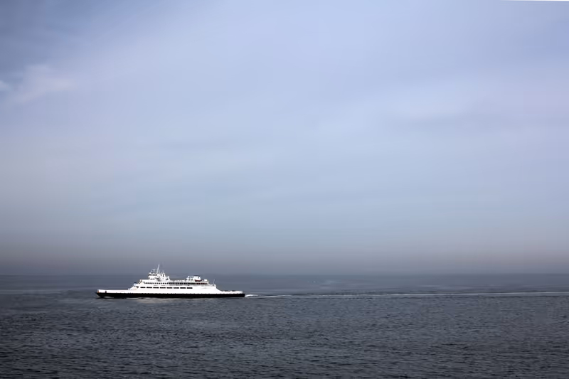 CAPE MAY, NJ - OCTOBER 11: One of the fleet of the Cape May-Lewes ferry boats in the Delaware Bay.  Photo taken October 11, 2011