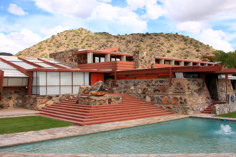 Scottsdale, Arizona, August 30, 2008: Frank Lloyd Wright’s home in Scottsdale, Az known as Taliesin West