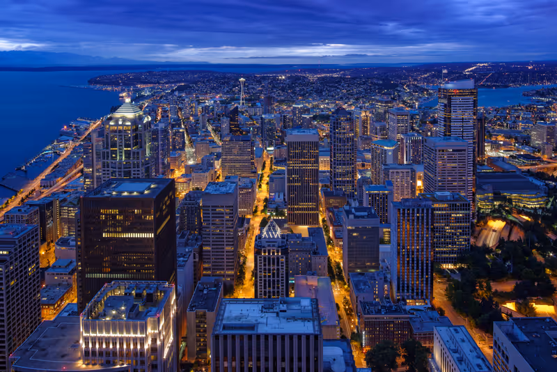 View of Seattle Skyline from SkyView Observatory, Columbia Tower II