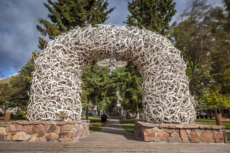 Elk Antler Arches in Jackson Town Square, Wyoming