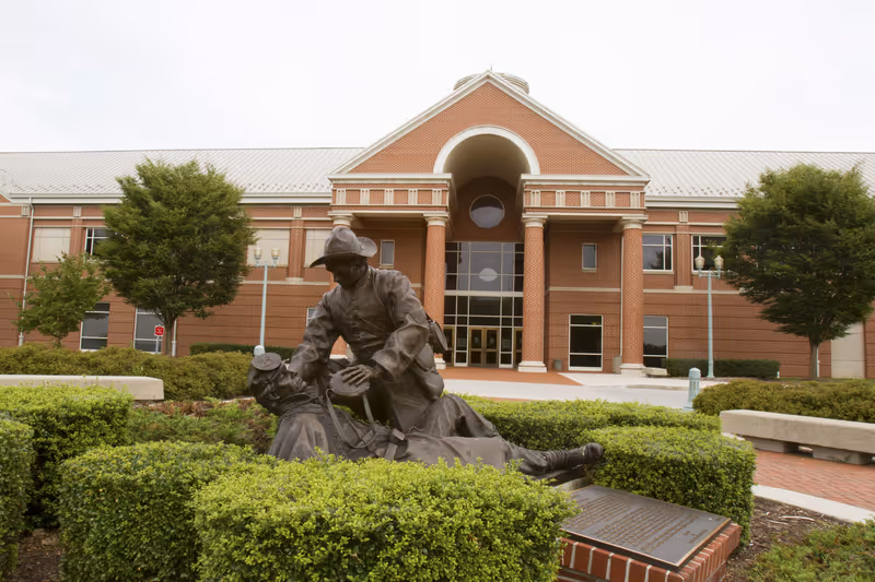 Harrisburg, PA, USA - August 11, 2014 : Statue in front of National Civil War Museum in Harrisburg, PA