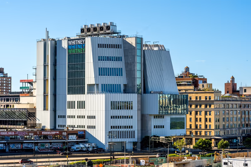 New York, NY - USA - June 18, 2022 A view of The Whitney Museum of American Art, known as "The Whitney", an art museum in the Meatpacking District and West Village neighborhoods of Manhattan.