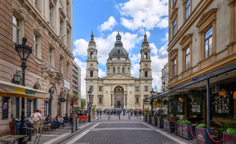 Budapest, Hungary - 10.05.2022: St. Stephen's Basilica, roman catholic cathedral in honour of Stephen, the first King of Hungary