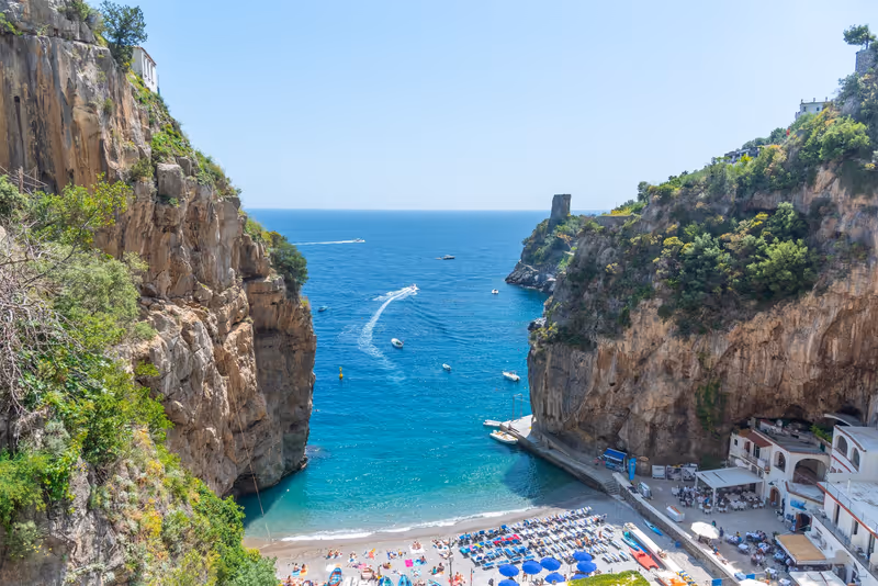 Maria di Praia on a sunny day. Amalfi Coast, Italy