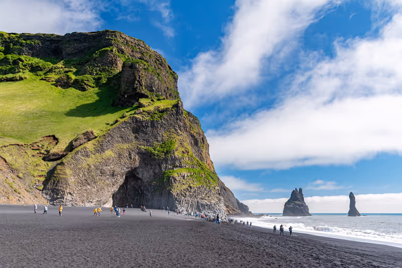 The Reynisfjara beach near Vik in southern Iceland