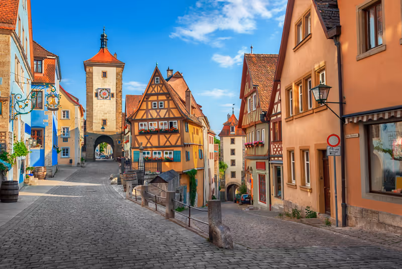 Street in Rothenburg ob der Tauber, Bavaria, Germany