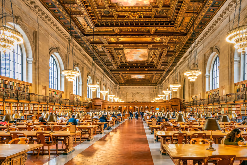 Manhattan, New York, USA - November 2, 2019: Rose Main Reading Room, New York Public Library