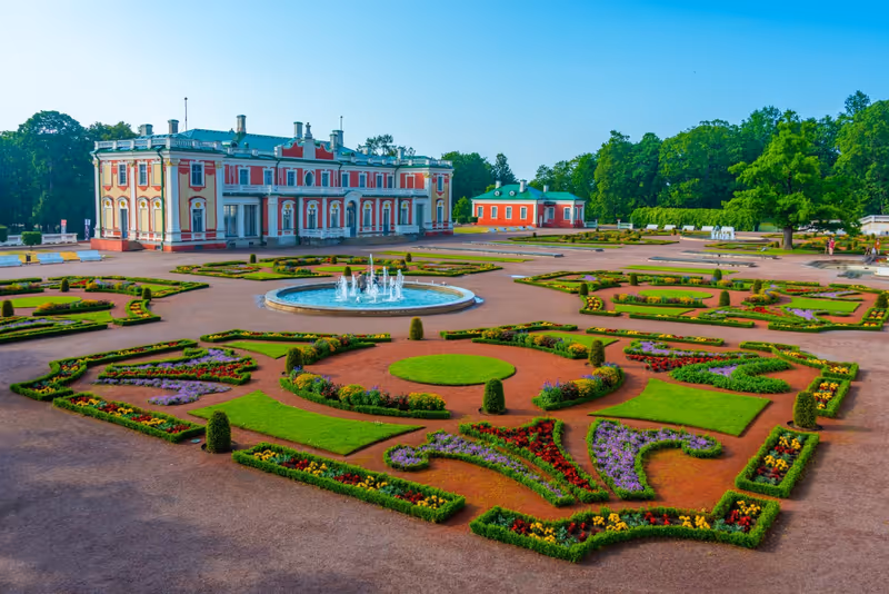 Kadriorg Art Museum and the upper garden in Estonian capital Tallin.