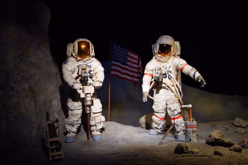 Houston, TX, USA - April 5, 2024: Lunar Exploration at NASA Johnson Space Center, Houston, Texas.