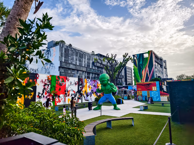 Miami, Florida - July 9, 2024: Inside Wynwood Walls.