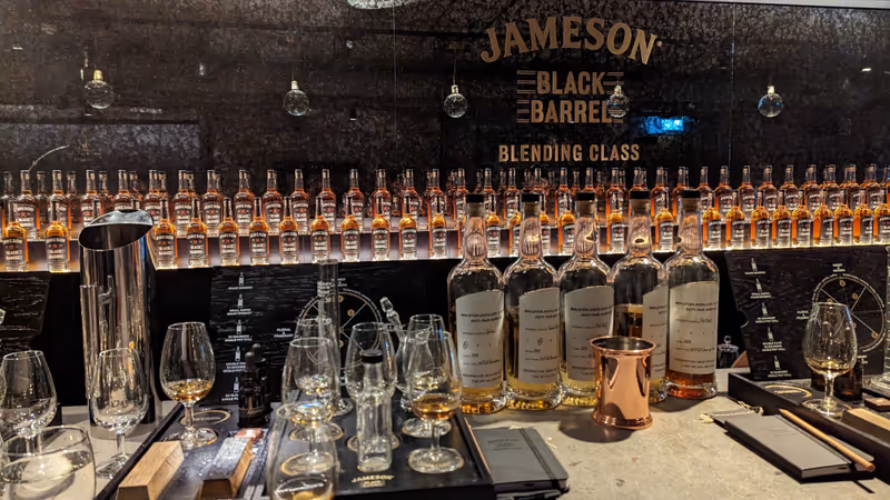 Ireland, Dublin, Jameson Distillery Bow St. - 05.30.2023: Jameson Irish Whiskey Museum. Details.