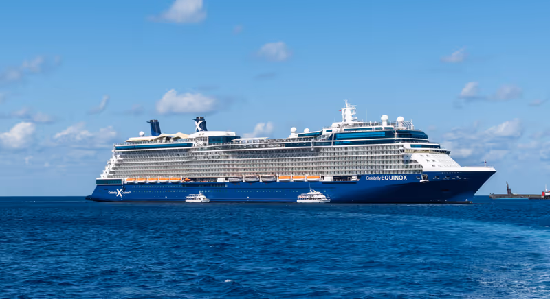 George Town, Grand Cayman - November 21, 2019: Celebrity Cruise ship Equinox in port of George Town, Grand Cayman Islands.