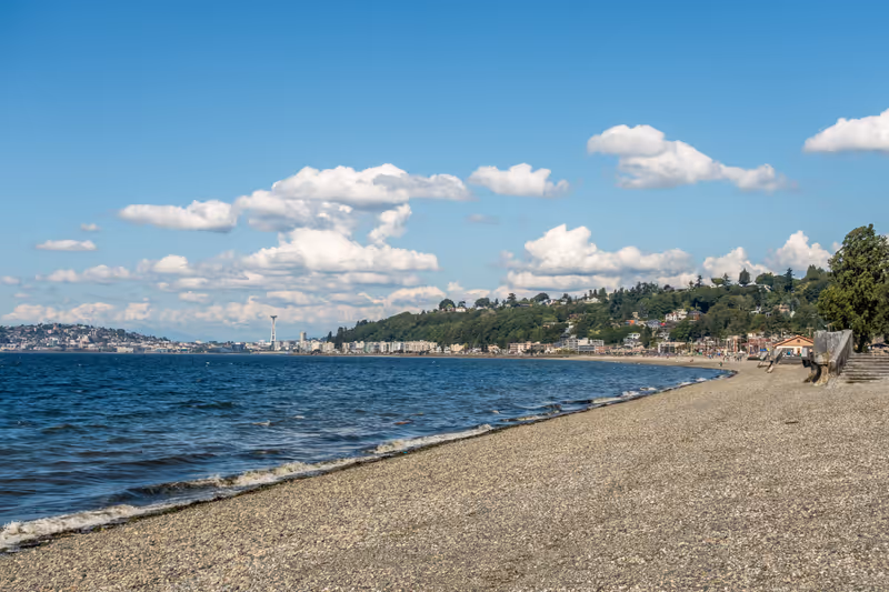 Alki Beach on a sunny June day.