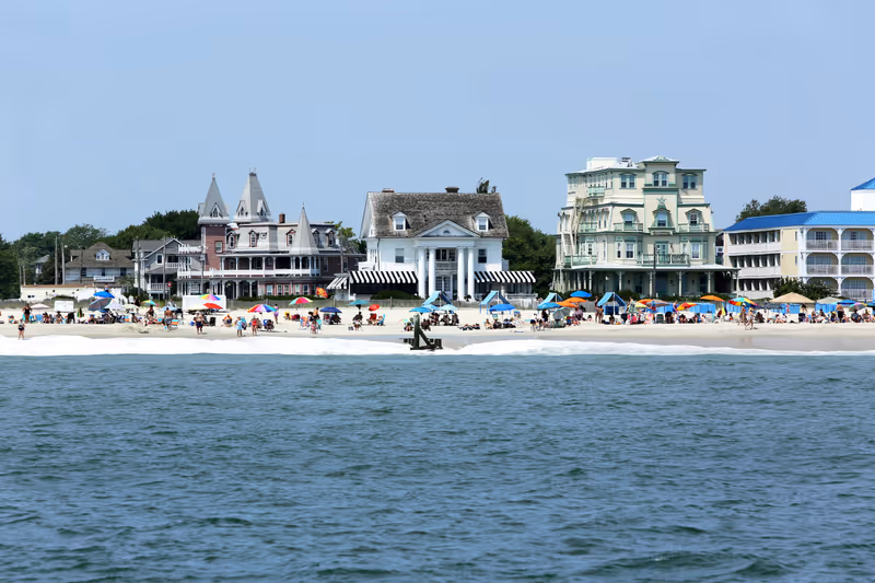 Cape May, NJ, June 24, 2015: Beach goers enjoy a beautiful day in Cape May, New Jersey.