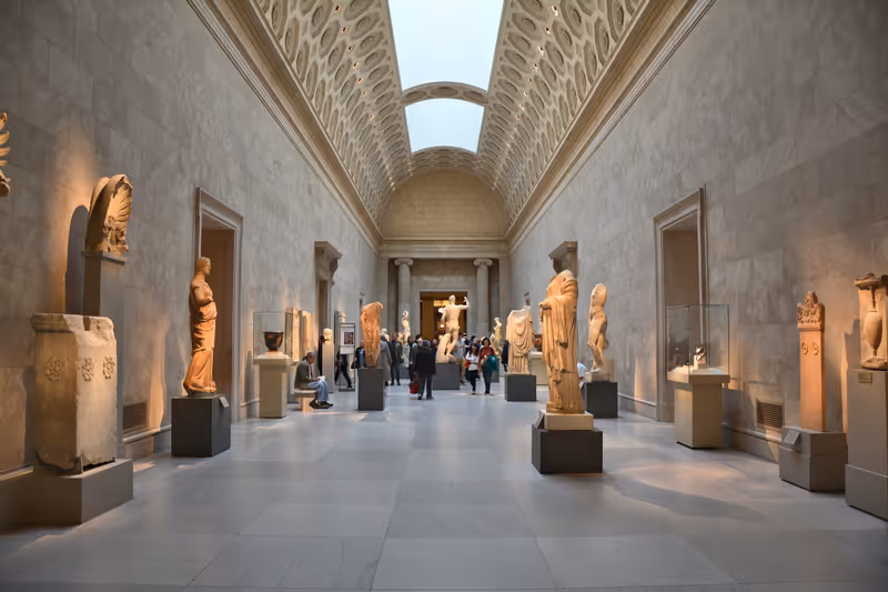 NEW YORK CITY - OCTOBER 22, 2014: Exhibition of Greek Art at Metropolitan Museum of Art. The Met is the largest art museum in the United States