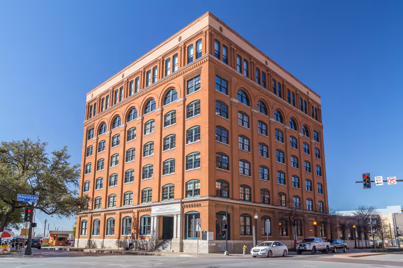 Dallas, TX/USA - circa February 2016: Sixth Floor Museum at Dealey Plaza where Kennedy was shot