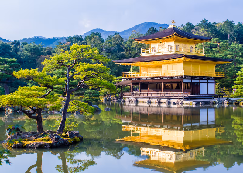 Kinkaku-ji, the Golden Pavilion, a Zen Buddhist temple in Kyoto, Japan