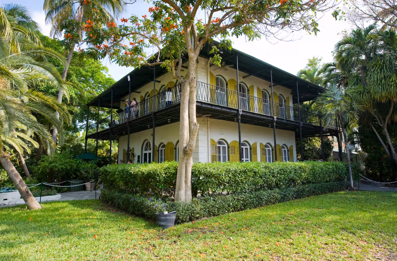 KEY WEST, FLORIDA, USA - MAY 03, 2016: The Ernest Hemingway House with garden in Key West in Florida.