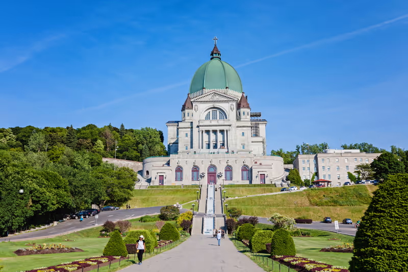 Saint Joseph's Oratory of Mount Royal, Roman Catholic minor basilica and national shrine on Westmount Summit in Montreal. Canada's largest church.