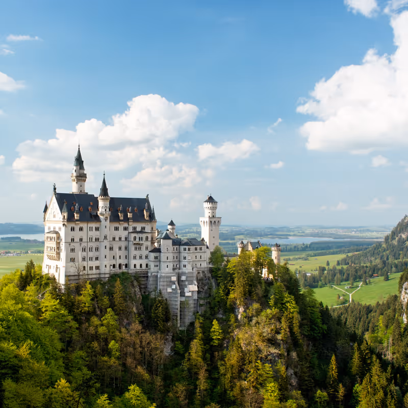 Neuschwanstein Castle, Bavaria, Germany. Square.