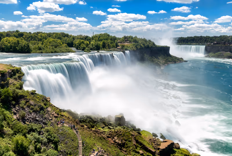 Niagara falls between United States of America and Canada.