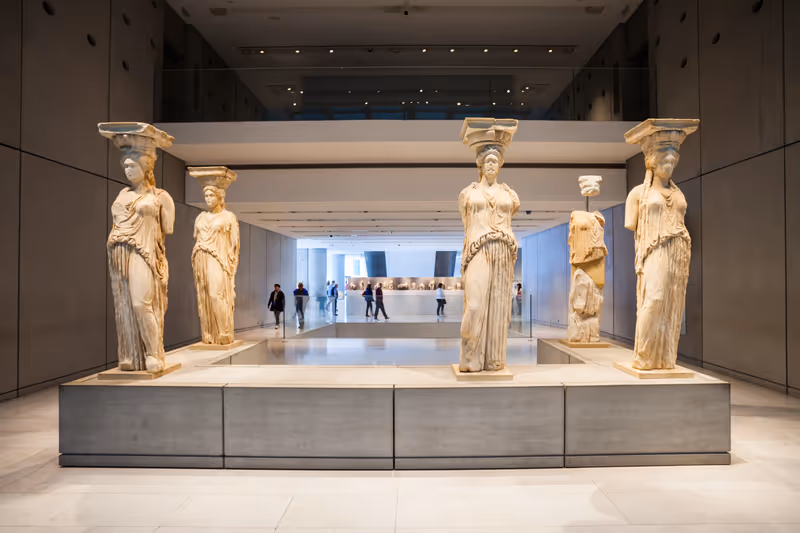 ATHENS, GREECE - OCTOBER 19, 2016: The Acropolis Museum is an archaeological museum focused on the findings of the archaeological site of the Acropolis of Athens in Greece.
