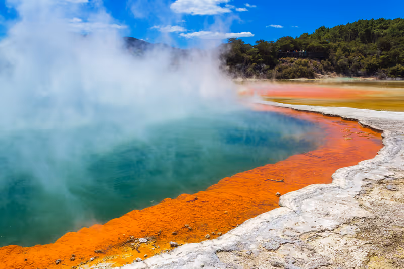 The Champagne Pool at Wai-O-Tapu or Sacred Waters – Thermal Wonderland Rotorua New Zealand