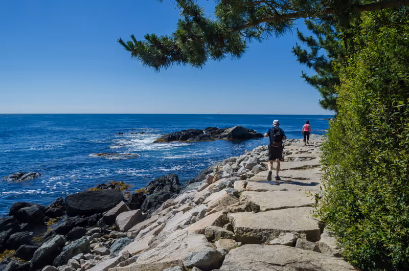 Hikers at Newport Cliff Walk